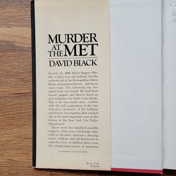 Murder at the Met by David Black 1984 Hardcover BCE True Crime - Picture 5 of 5